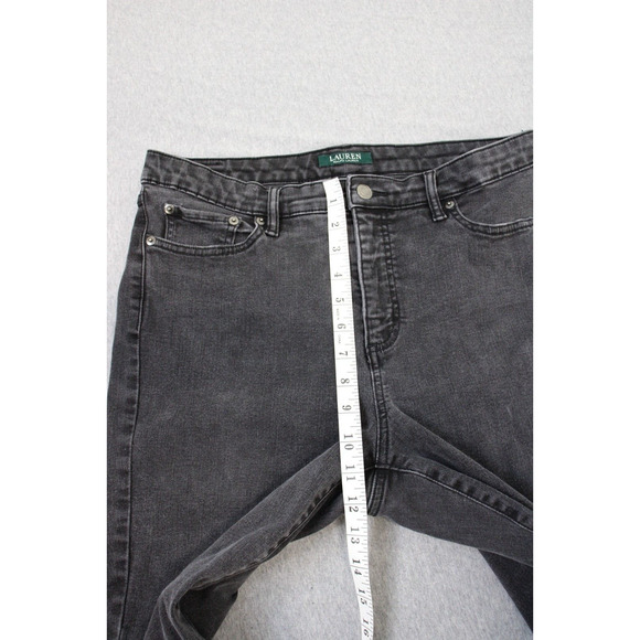 Lauren Ralph Lauren Womens Gray Premium Skinny Curvy Crop Denim Jeans Size 14 - Picture 8 of 11